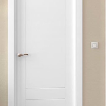 Puerta de madera lacada blanca