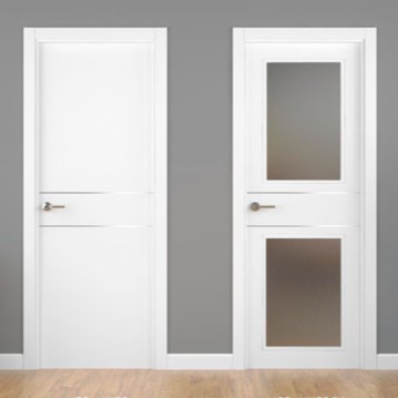 Puerta de madera lacada blanca